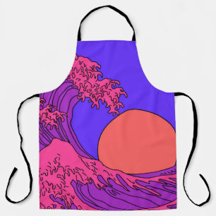 Tablier Grande vague dans le style Vaporwave Pop Art. Affi