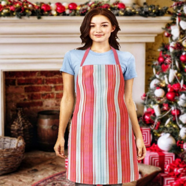 Tablier Grandes Vacances (Look like a Candystriper, and have fun preparing for the holidays, in this Holiday Stripes Apron!)