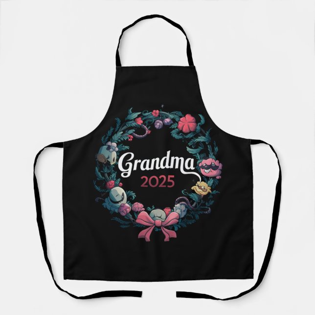 Tablier Grandma 2025 Pour Nouveau Cadeau Grand-Mère (Recto)