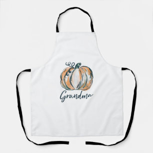 Tablier Grandma Citrouille aquarelle automne Thanksgiving