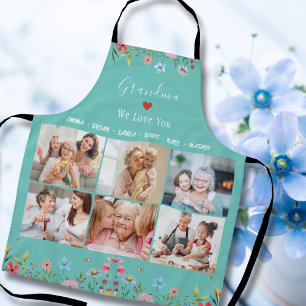 Tablier GRANDMA NOUS VOUS AIMONS Votre Nom Photo Collage A