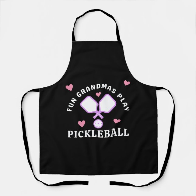 Tablier Grandmas amusants Jouer Pickleball (Recto)