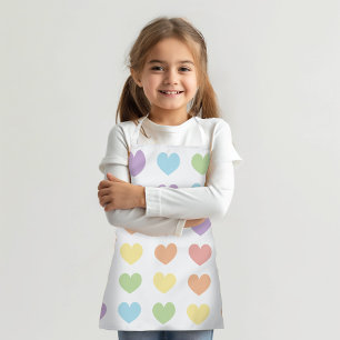 Tablier Grands Coeurs Pastel