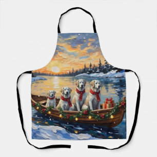 Tablier Grands Pyrénées Bateau de Noël pour les Fêtes