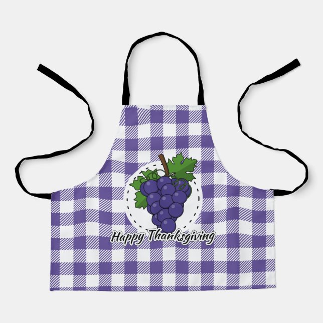 Tablier Grape on Violet Plaid (Recto)