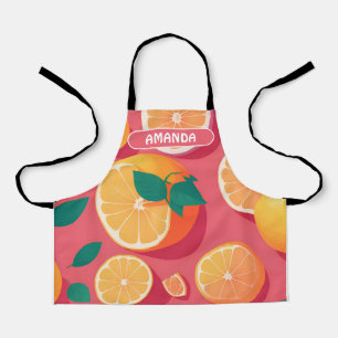 Tablier Grapefruit Retro Coloré Motif personnalisé