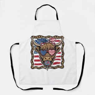 Tablier Graphique de drapeau vintage de vache des Highland