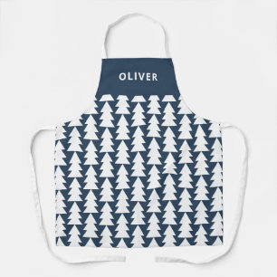 Tablier Graphique de Noël de marine géométrique minimalist