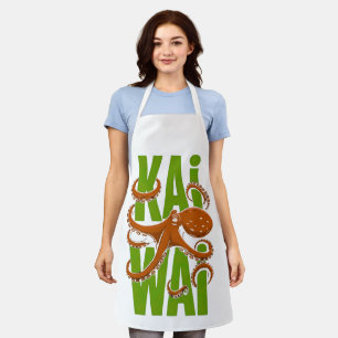 Tablier graphique pieuvre Kawaii   Style japonais 