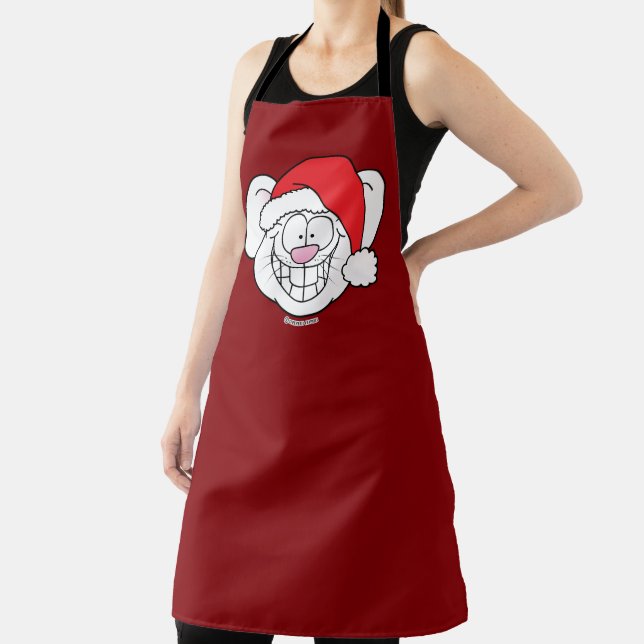 Tablier Graphiques de Noël blanc de Santa Mouse Screwball (Insitu)