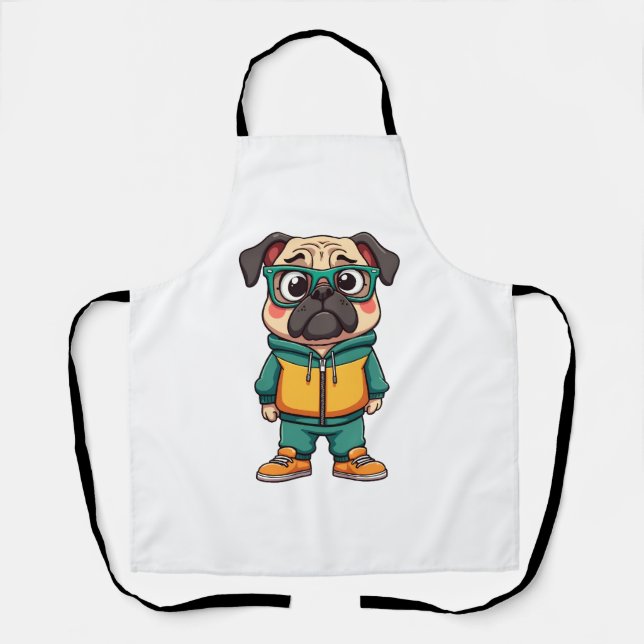 Tablier Graphisme de mode de rue de dessin animé de chien  (Recto)