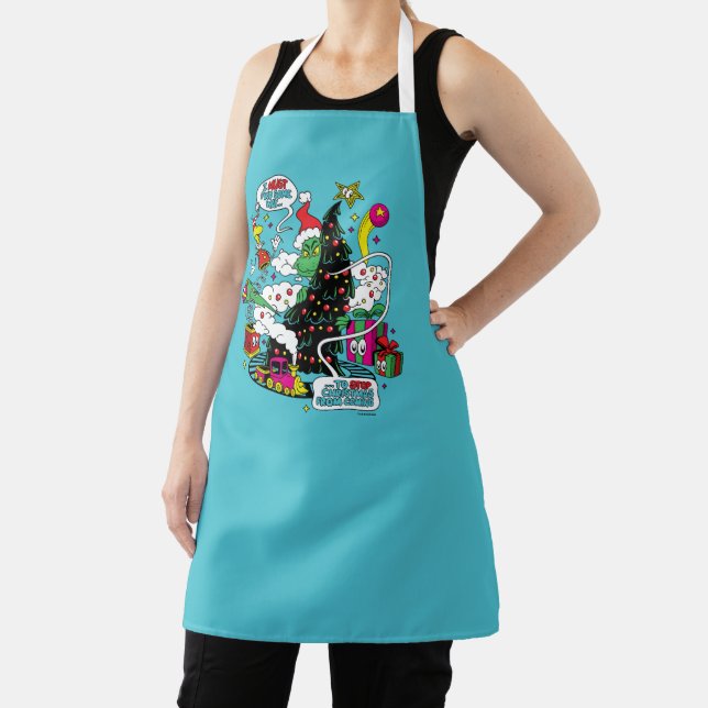 Tablier Graphisme de Noël coloré de Grinch (Insitu)