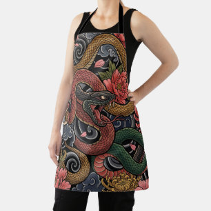 Tablier Graphisme japonais Irezumi motard impression total