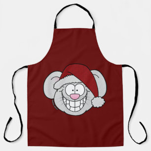 Tablier Graphismes de Noël blanc de Santa