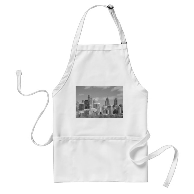 Tablier gratte-ciel de Philly noir et blanc (Devant)
