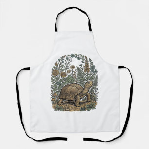 Tablier Gravure vintage tortue jardin botanique