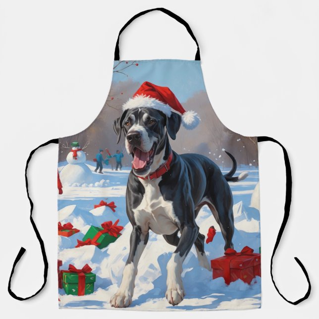 Tablier Great Dane coule dans la neige avec le Casquette d (Recto)