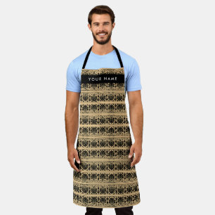 Tablier Grec Frète Arabesque Brun, Votre Nom, Personnalise