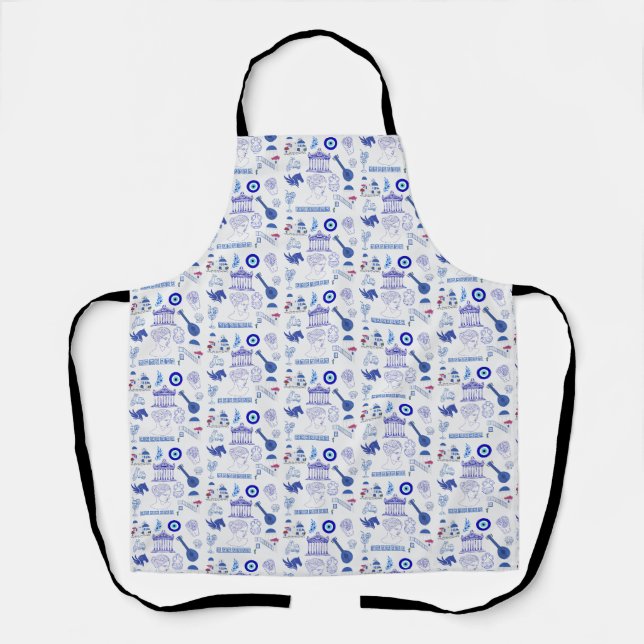 Tablier Grèce Bleu et Blanc (Recto)