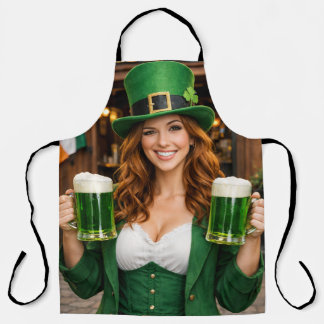 Tablier Green Beer Irish All-Over Print Apron