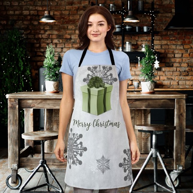 Tablier Green Christmas Cadeau de vacances (Green Christmas Gift Holiday Apron)