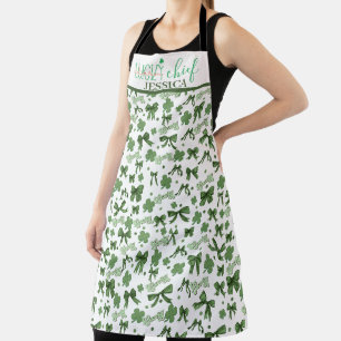 Tablier Green Coquette Lucky St Patrick's Day Motif