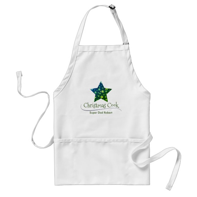 Tablier Green Dad Winter Star Typographie moderne Noël (Devant)