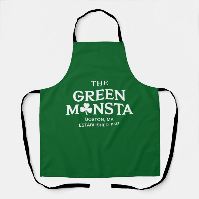 Tablier Green Monsta Boston Green Monstah cadeau de baseba (Recto)