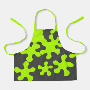 Tablier green slime fusain gris fun