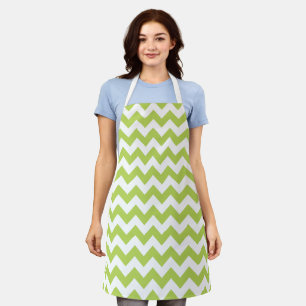 Tablier Green Zigzag, Green Chevron, Motif géométrique