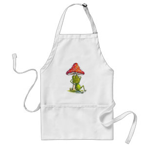 Tablier Grenouille à couchage lunaire sous un champignon