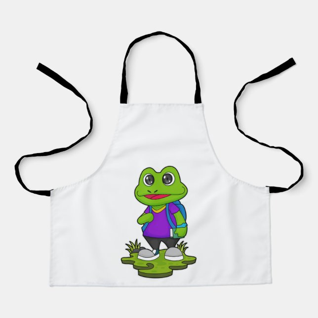 Tablier Grenouille comme randonneur avec sac à dos (Recto)