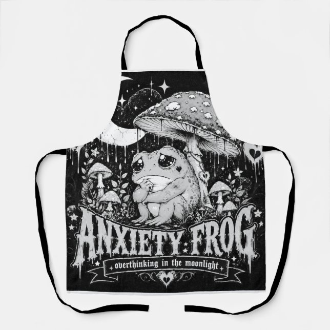Tablier Grenouille d'anxiété Réflexion excessive Design Cl (Recto)