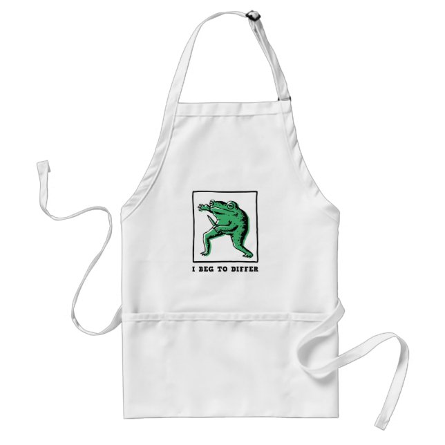 Tablier Grenouille drôle avec couteau – Meme "Je suis désa (Devant)