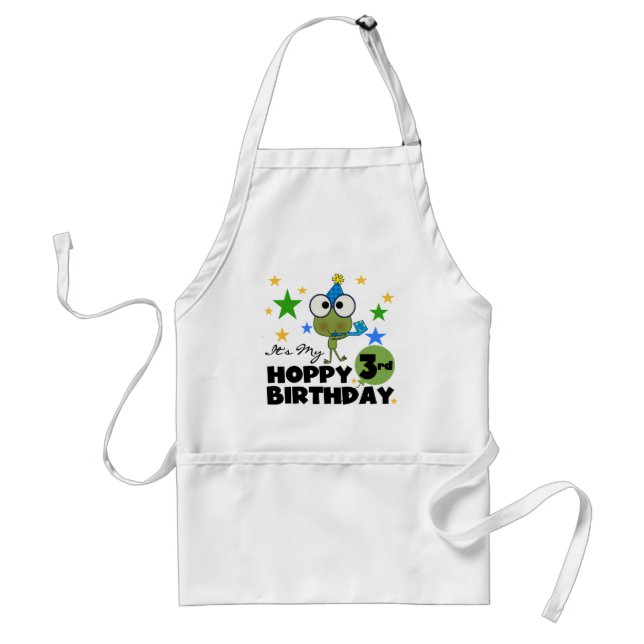 Tablier Grenouille-Hoppy 3e Anniversaire Tshirts et cadeau (Devant)
