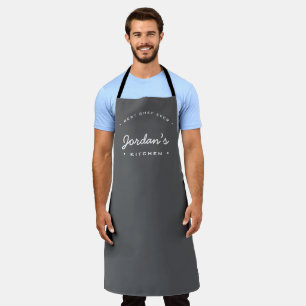 Tablier Grey White Meilleur Chef jamais Personnalisé Votre