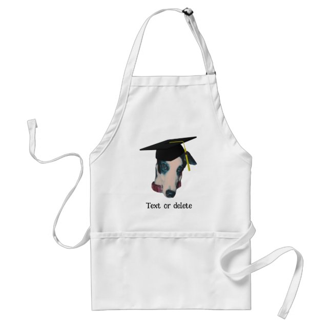 Tablier Greyhound In Graduation Cap Funny Personalized (Devant)