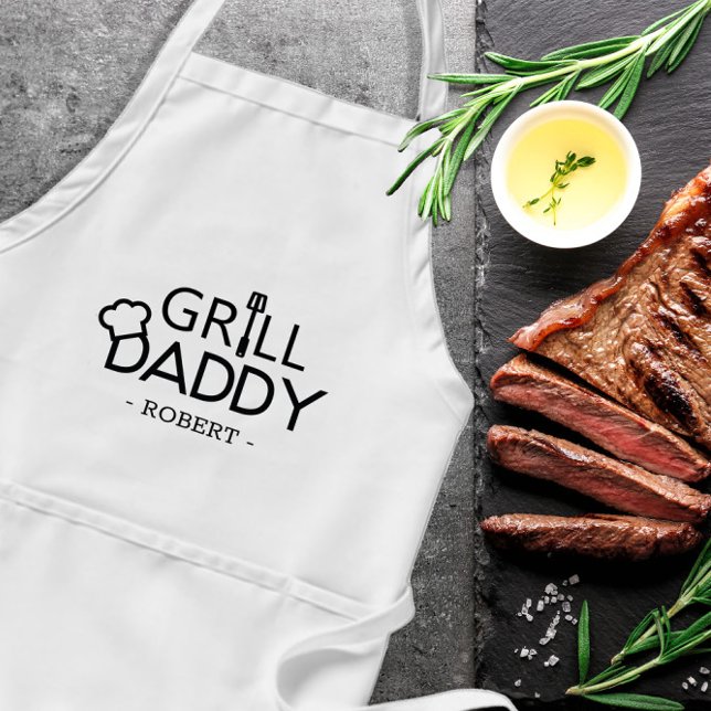 Tablier Grill Daddy Fête des pères personnalisée cadeau (Créateur téléchargé)