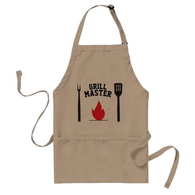 Tablier Grill master, Barbecue chef, avec flamme brûlante (Devant)