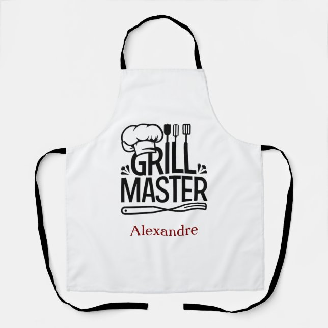 Tablier Grill sur mesure Master Apron - Cadeau de fête des (Recto)