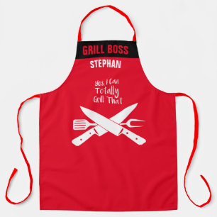 Tablier Grill Totalement Personnalisé Drôle BBQ Chef Apron