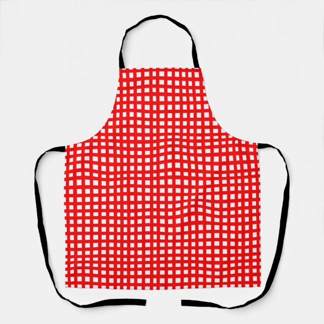 Tablier Grille de maillage carré rouge (Recto)