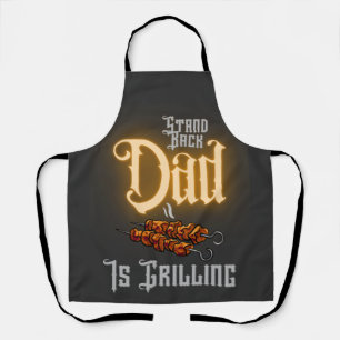 Tablier Griller Drôle Citation Stand Back Papa Grill