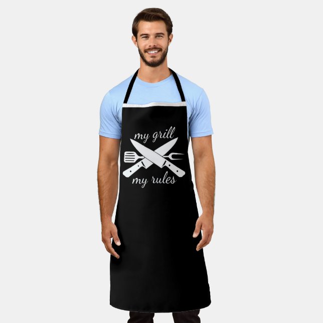 Tablier Griller personnalisé Barbecue Chef Apron, Mon Gril (Porté)
