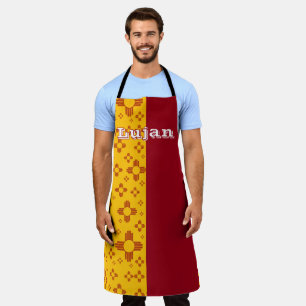 Tablier Grilles verticales Zia Soleil Rouge Jaune Nouveau-