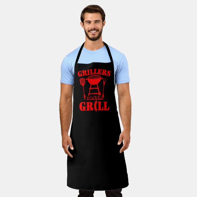 Tablier Grilleurs Allumeront Grill Saucisse Barbecue Rouge (Porté)