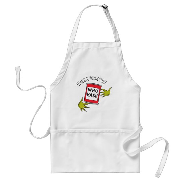 Tablier Grinch Classique | Travaillera pour Qui Hash Quote (Devant)