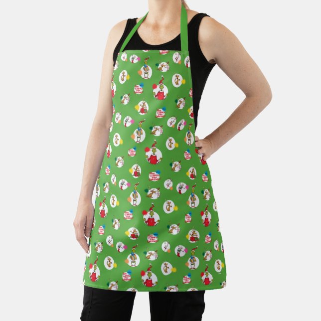Tablier Grinch | Motif de points de Noël (Insitu)