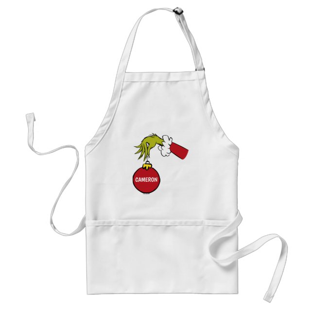 Tablier Grinch | Nom personnalisé (Devant)