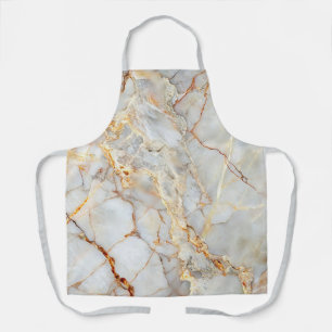 Tablier Gris Argent Professionnel Marbre Agate Glam